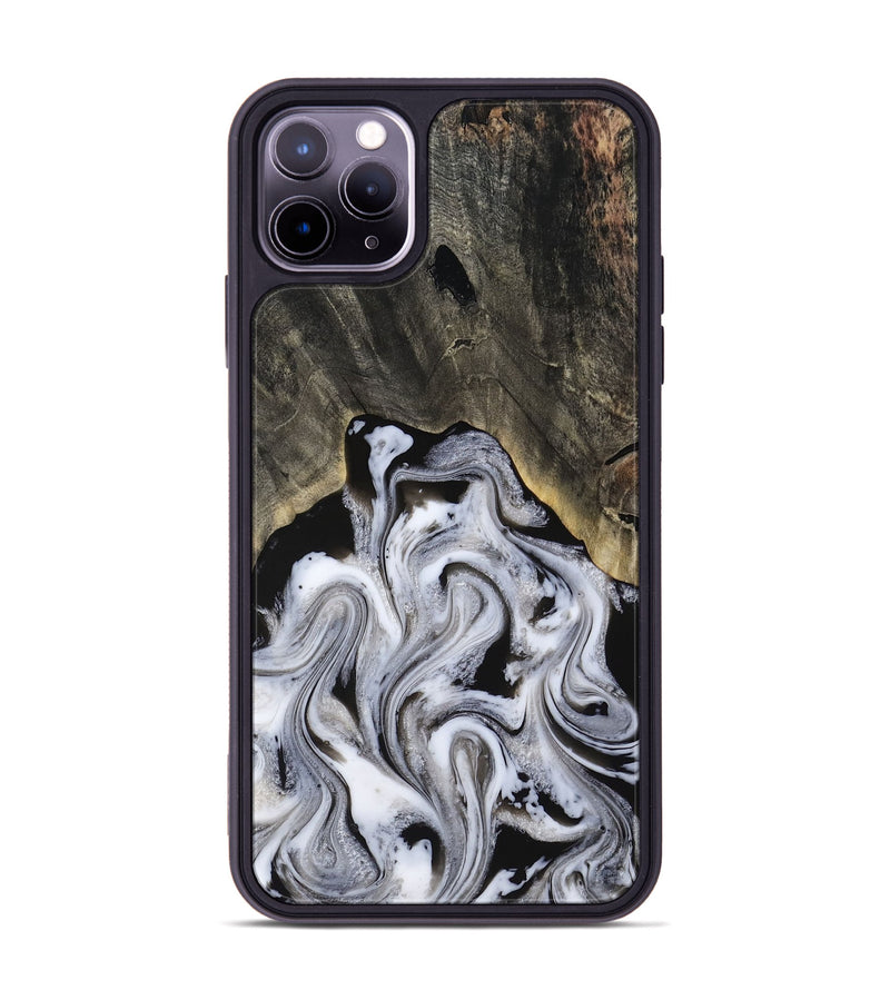 iPhone 11 Pro Max Wood Phone Case - Leatha (Black & White, 817783)