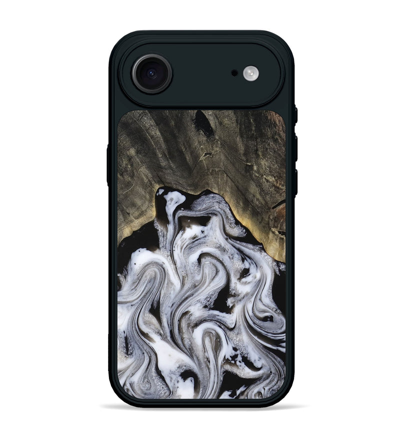 iPhone 17 Air Wood Phone Case - Leatha (Black & White, 817783)