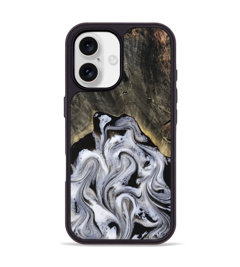 iPhone 17 Wood Phone Case - Leatha (Black & White, 817783)