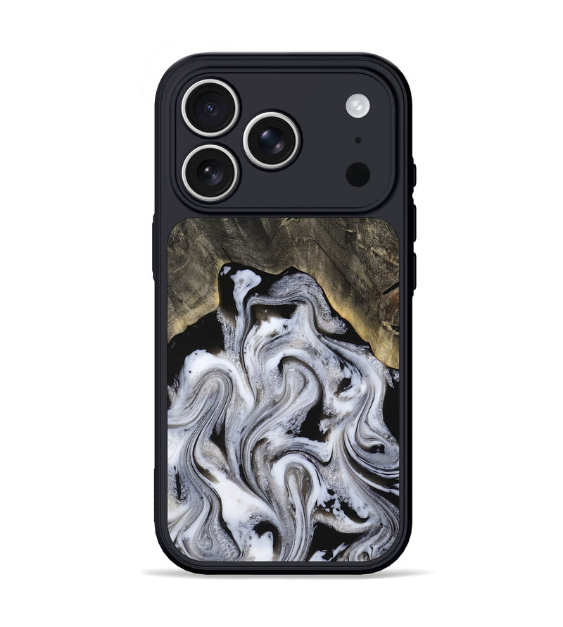 iPhone 17 Pro Wood Phone Case - Leatha (Black & White, 817783)