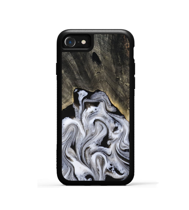 iPhone SE Wood Phone Case - Leatha (Black & White, 817783)