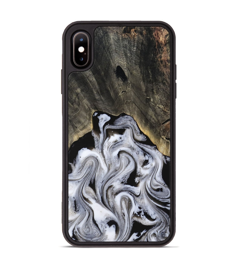 iPhone Xs Max Wood Phone Case - Leatha (Black & White, 817783)