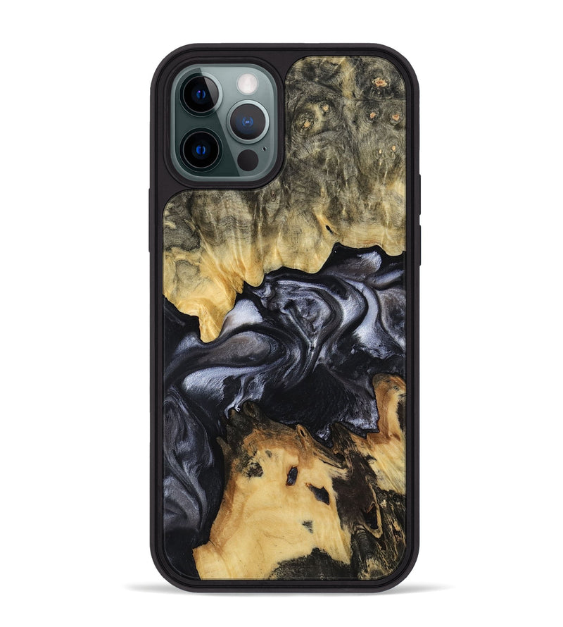 iPhone 12 Pro Max Wood Phone Case - Alberta (Black & White, 817784)