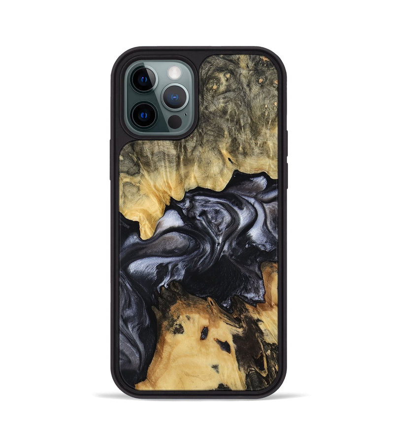 iPhone 12 Pro Wood Phone Case - Alberta (Black & White, 817784)