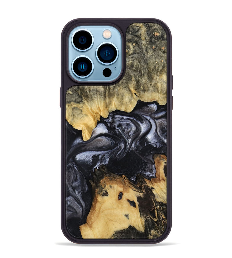 iPhone 14 Pro Max Wood Phone Case - Alberta (Black & White, 817784)