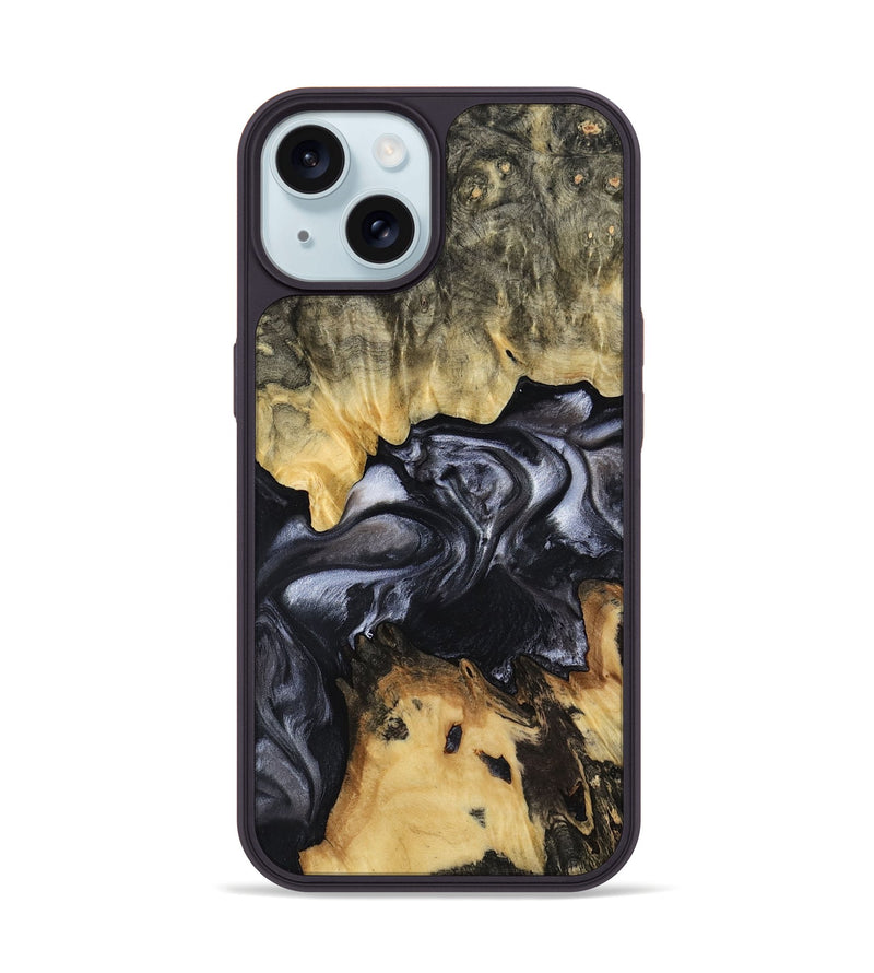 iPhone 15 Wood Phone Case - Alberta (Black & White, 817784)