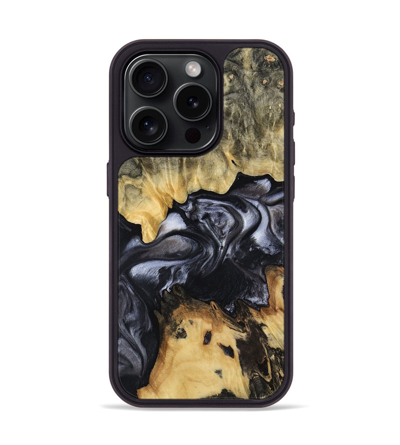 iPhone 15 Pro Wood Phone Case - Alberta (Black & White, 817784)