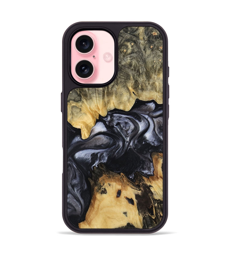 iPhone 16 Wood Phone Case - Alberta (Black & White, 817784)