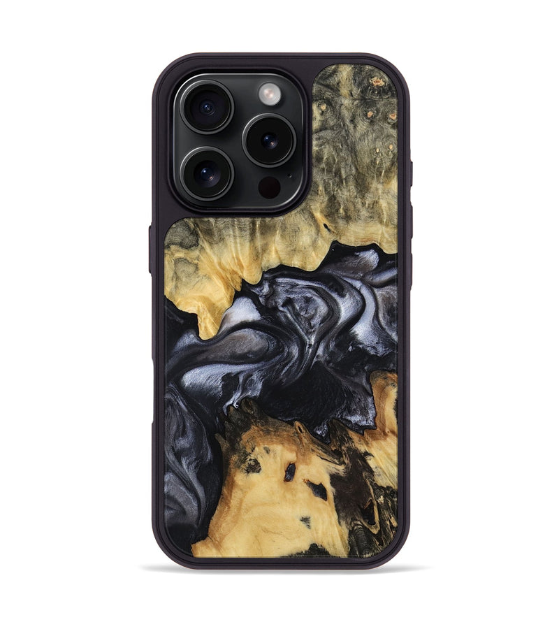 iPhone 16 Pro Wood Phone Case - Alberta (Black & White, 817784)