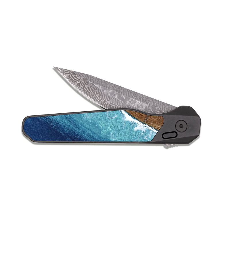 EDC Dark Damascus Wood Pocket Knife - Armand (Coastal, 817791)