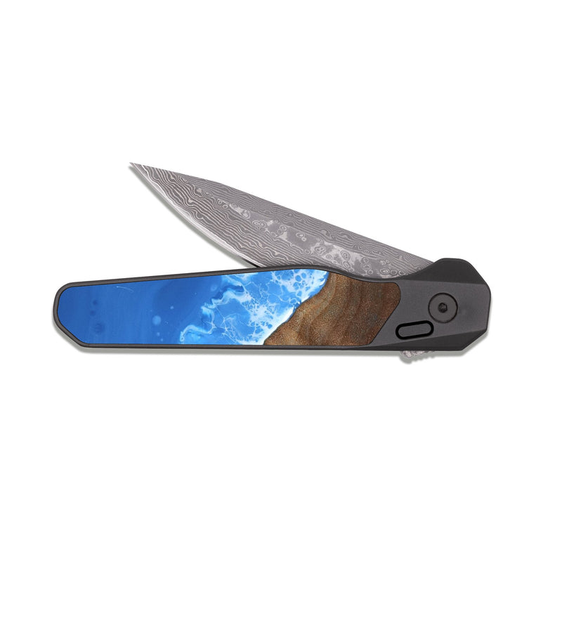 EDC Dark Damascus Wood Pocket Knife - Genesis (Coastal, 817794)
