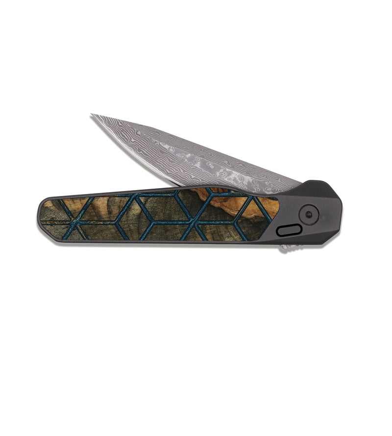 EDC Dark Damascus Wood Pocket Knife - Stephen (Pattern, 817800)