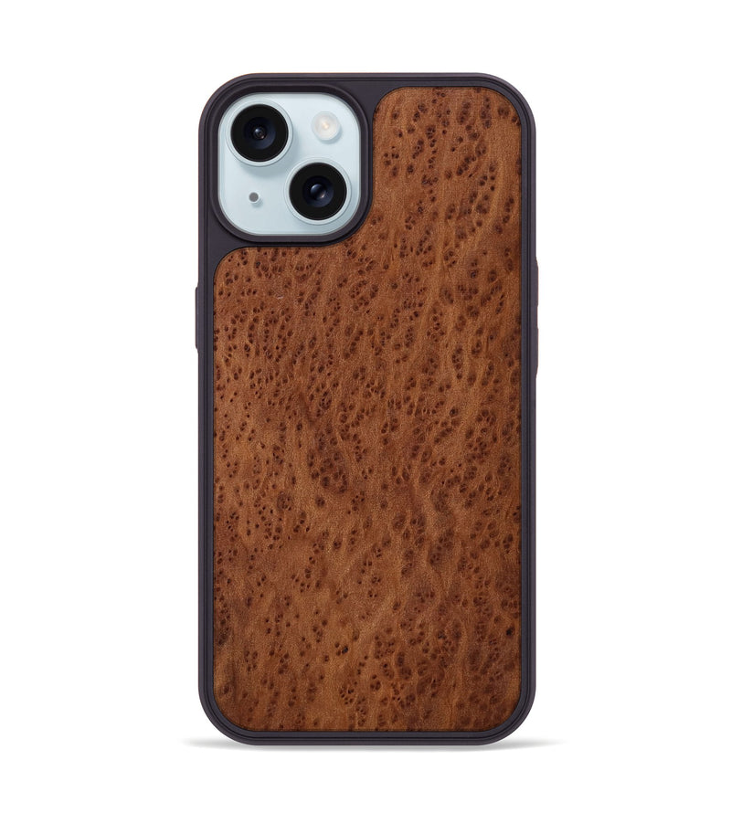 iPhone 15 Wood Phone Case - Alpha (Wood Burl, 817801)