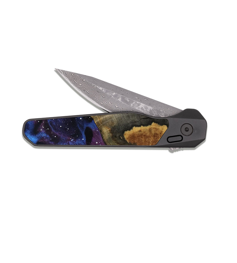 EDC Dark Damascus Wood Pocket Knife - Koen (Cosmos, 817812)