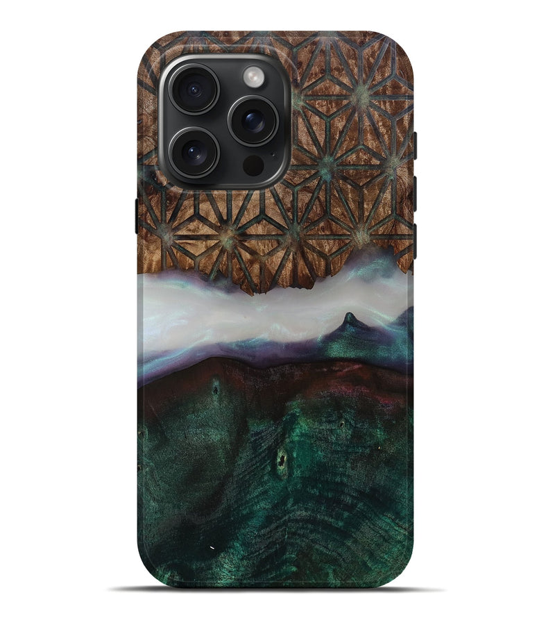 iPhone 16 Pro Max Wood Live Edge Phone Case - Xzavier (Clear, 817824)