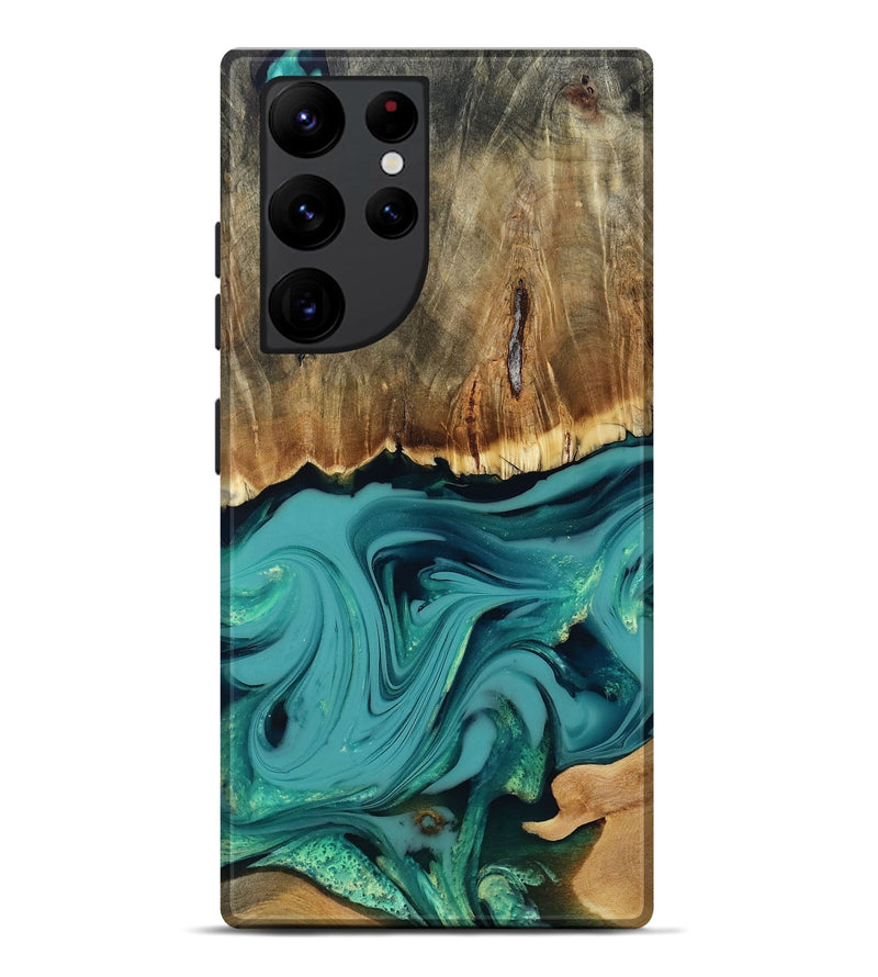 Galaxy S22 Ultra Wood Live Edge Phone Case - Diya (Green, 817825)