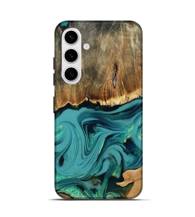 Galaxy S25 Wood Live Edge Phone Case - Diya (Green, 817825)