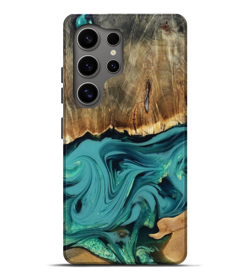Galaxy S25 Ultra Wood Live Edge Phone Case - Diya (Green, 817825)