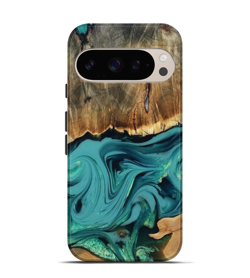 Pixel 10 Pro Wood Live Edge Phone Case - Diya (Green, 817825)
