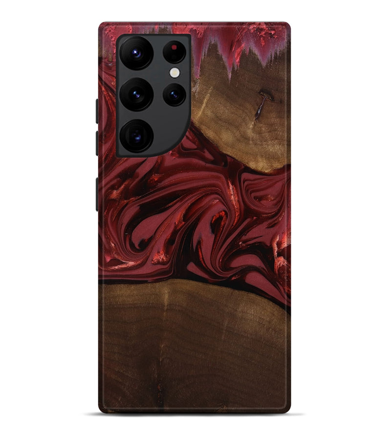 Galaxy S22 Ultra Wood Live Edge Phone Case - Roberta (Red, 817826)