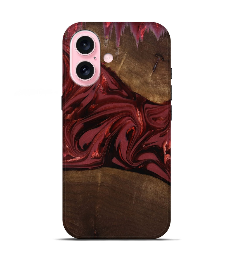 iPhone 17 Wood Live Edge Phone Case - Roberta (Red, 817826)