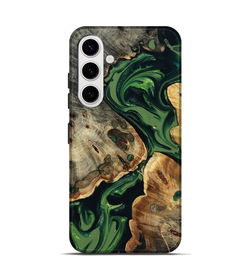 Galaxy S25 Wood Live Edge Phone Case - Viola (Green, 817827)