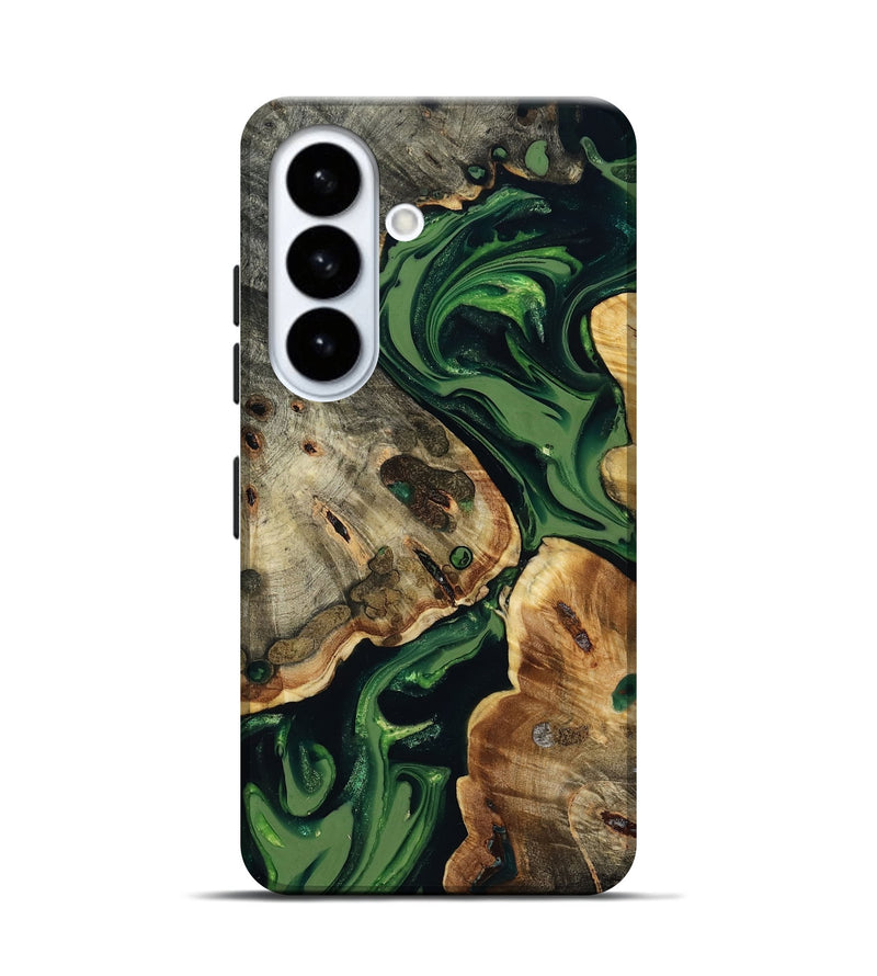Galaxy S26 Wood Live Edge Phone Case - Viola (Green, 817827)