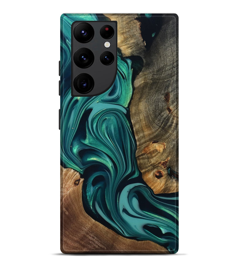 Galaxy S22 Ultra Wood Live Edge Phone Case - Adonis (Green, 817829)