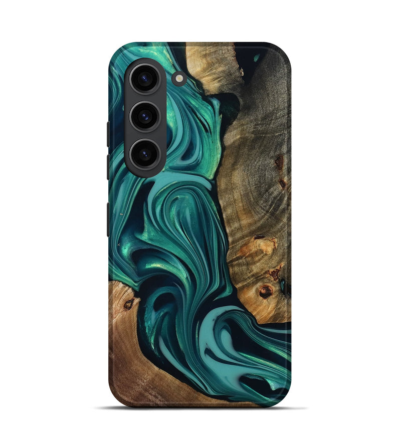 Galaxy S23 Wood Live Edge Phone Case - Adonis (Green, 817829)