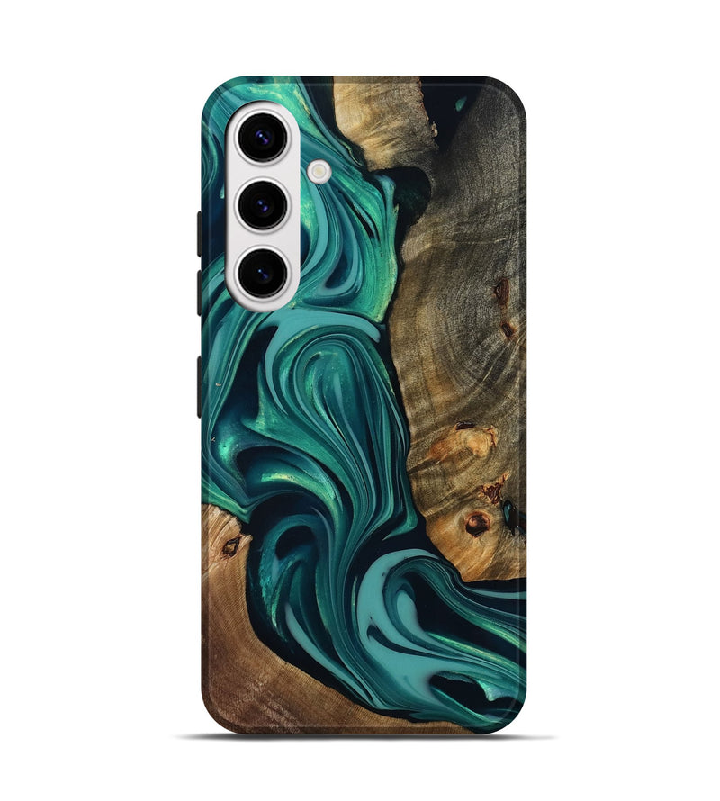 Galaxy S25 Wood Live Edge Phone Case - Adonis (Green, 817829)