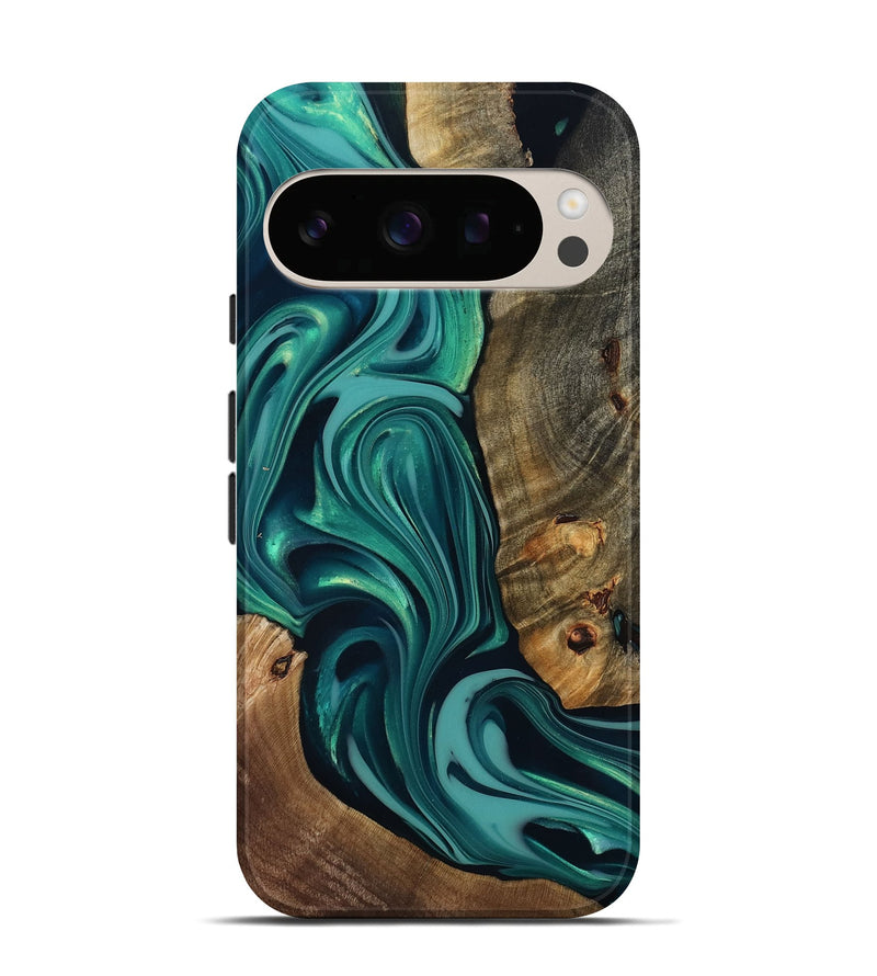 Pixel 10 Pro Wood Live Edge Phone Case - Adonis (Green, 817829)