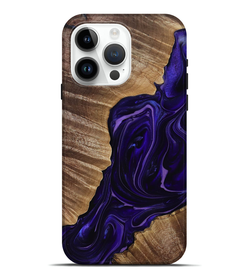 iPhone 15 Pro Max Wood Live Edge Phone Case - Milana (Purple, 817831)