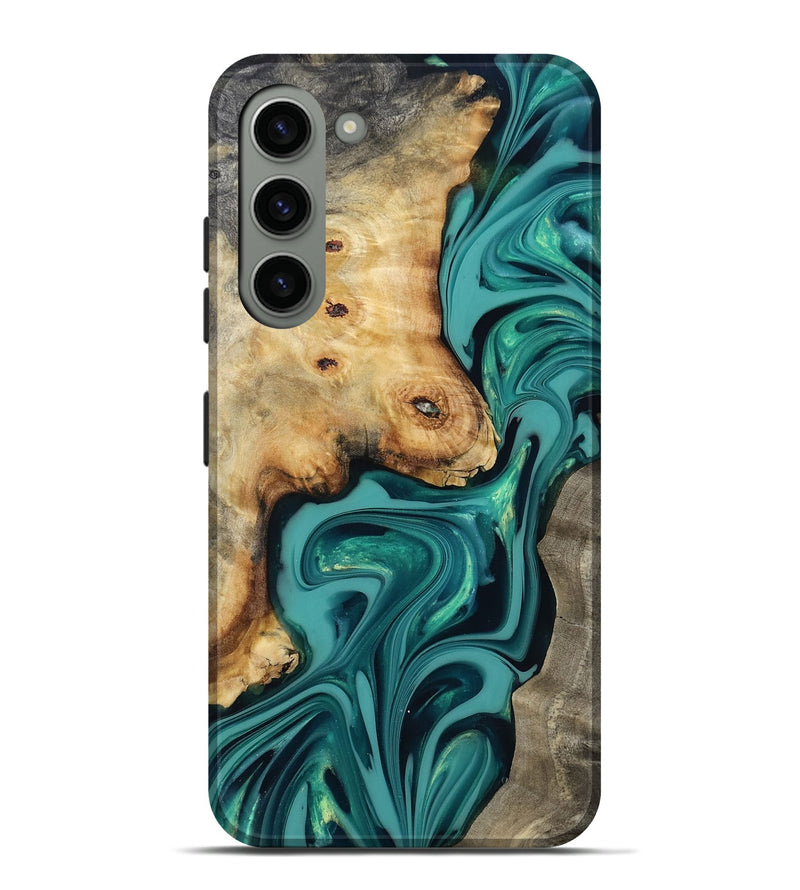 Galaxy S23 Plus Wood Live Edge Phone Case - Connie (Green, 817833)