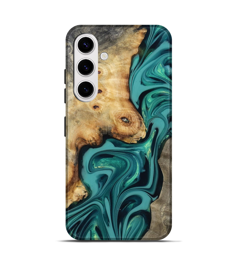 Galaxy S25 Wood Live Edge Phone Case - Connie (Green, 817833)