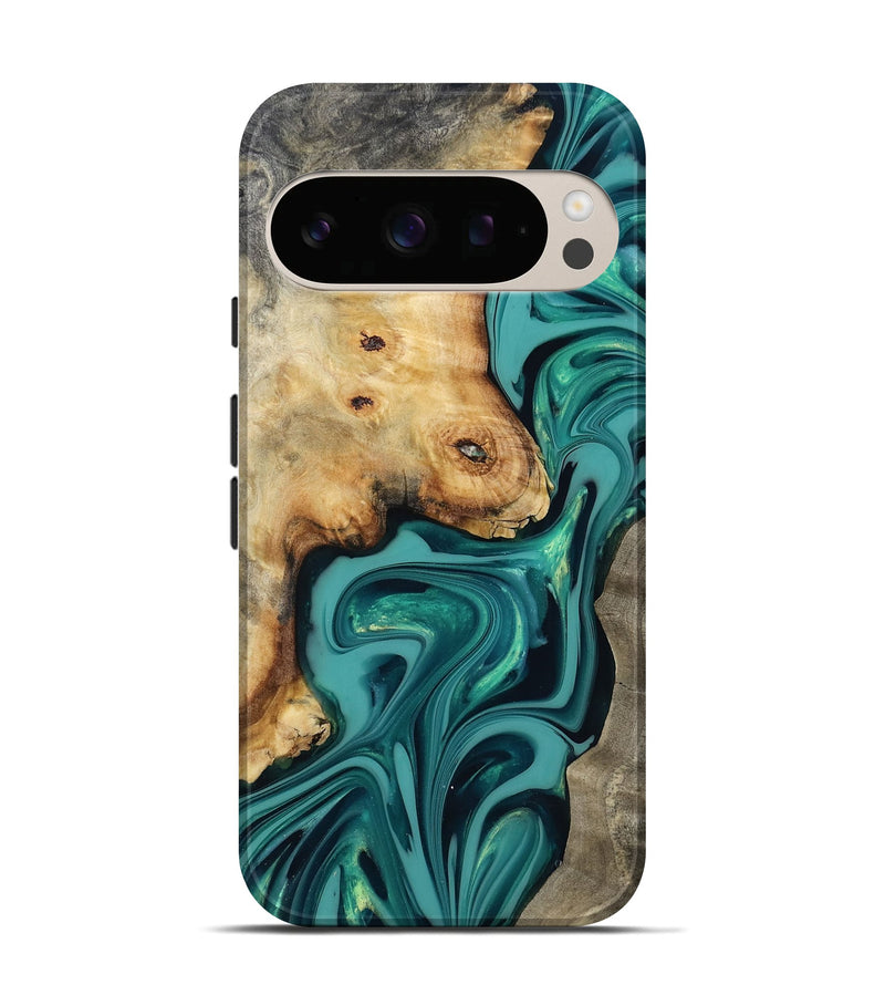 Pixel 10 Pro Wood Live Edge Phone Case - Connie (Green, 817833)