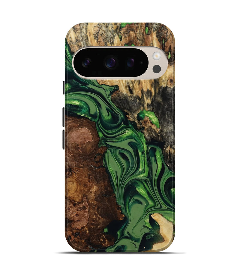 Pixel 10 Pro Wood Live Edge Phone Case - Ardis (Green, 817836)