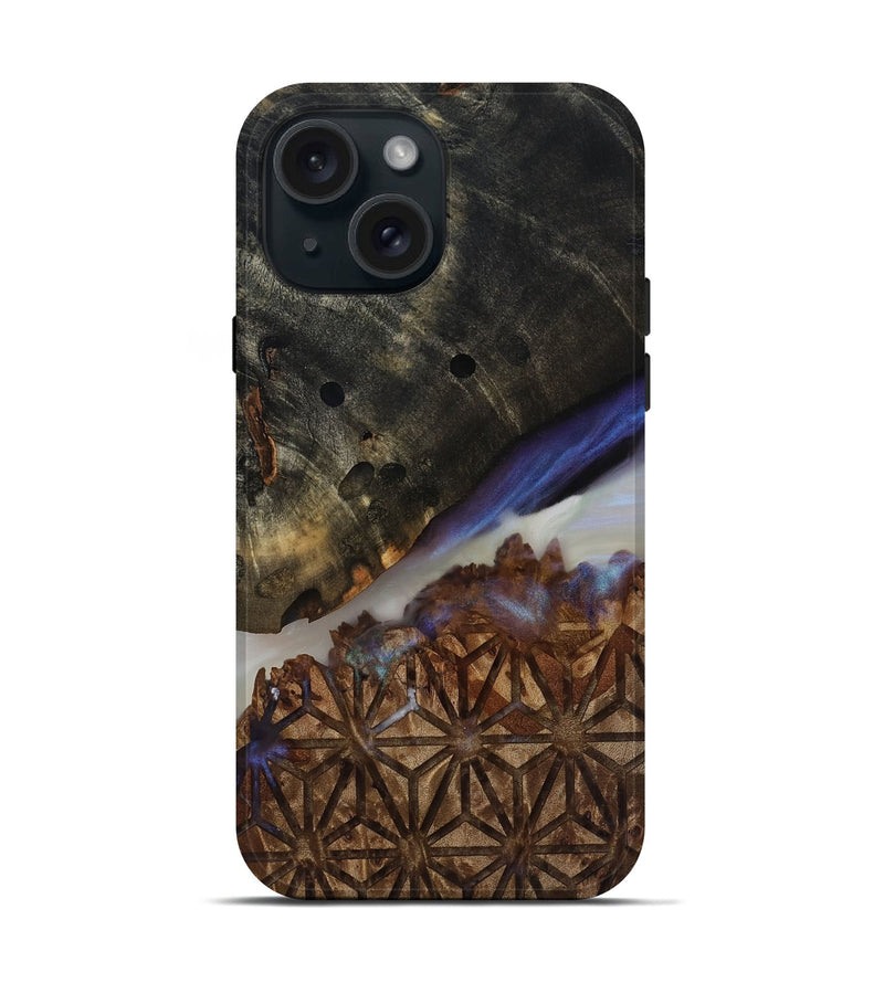 iPhone 15 Wood Live Edge Phone Case - Kyrie (Clear, 817838)