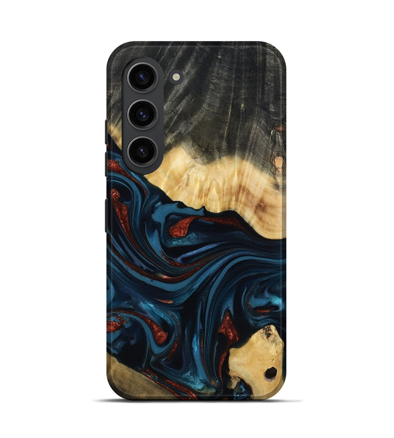 Galaxy S23 Wood Live Edge Phone Case - Nina (Teal & Gold, 817839)