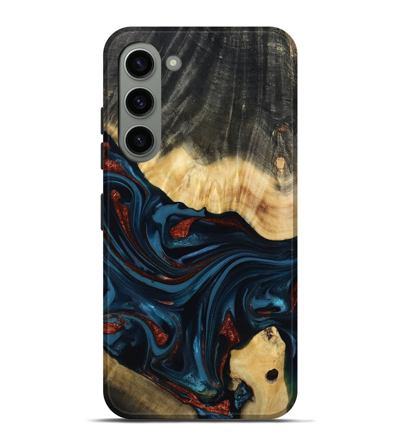 Galaxy S23 Plus Wood Live Edge Phone Case - Nina (Teal & Gold, 817839)