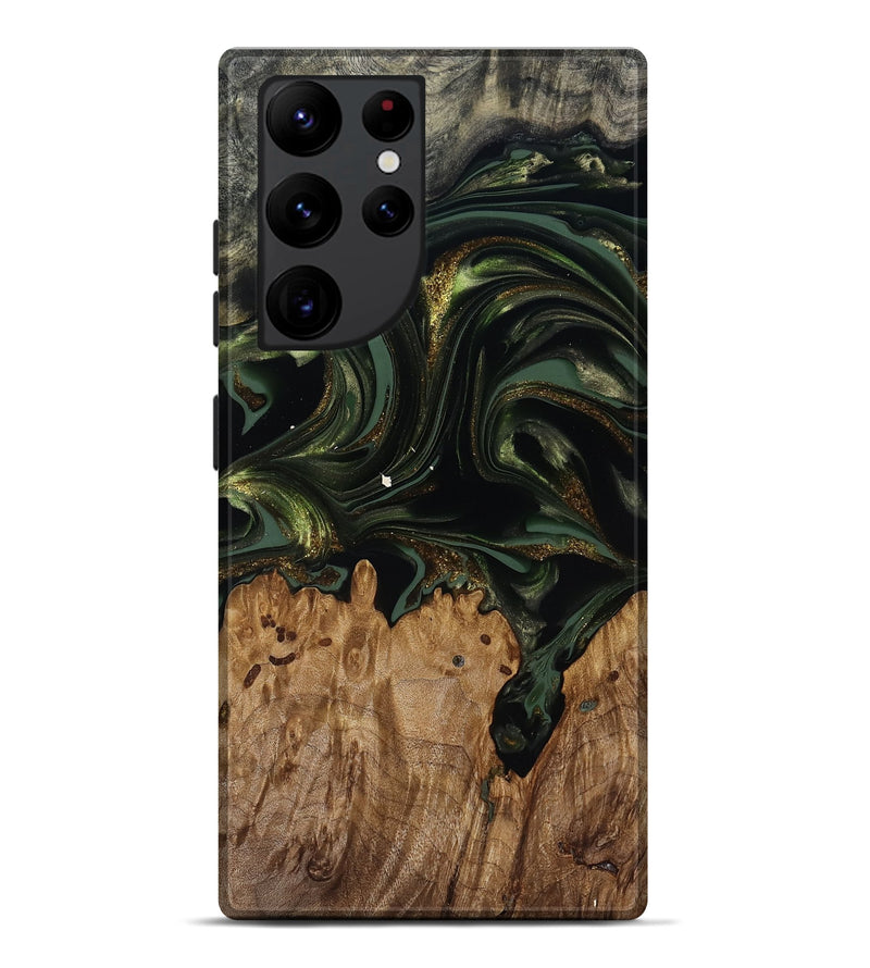 Galaxy S22 Ultra Wood Live Edge Phone Case - Shreya (Green, 817841)