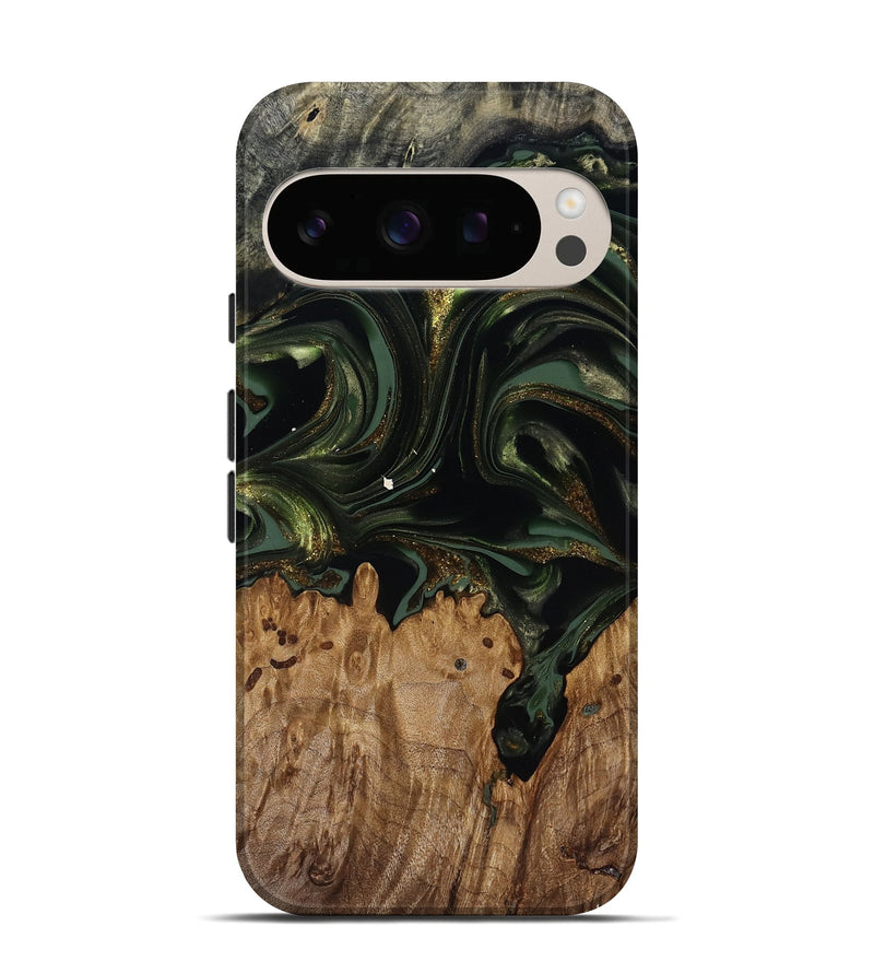 Pixel 10 Pro Wood Live Edge Phone Case - Shreya (Green, 817841)