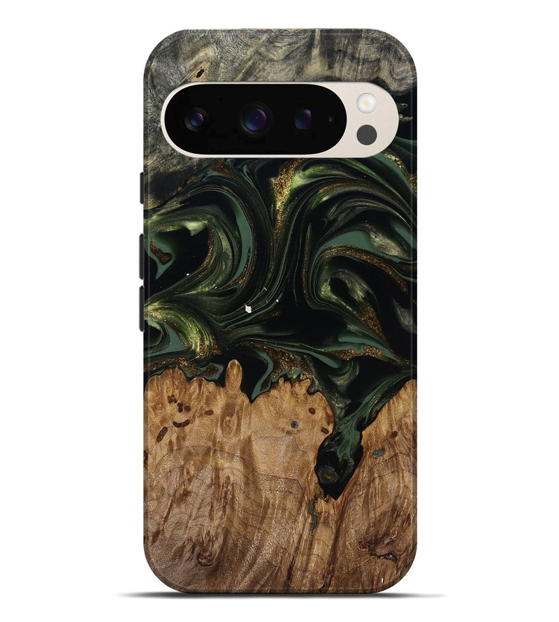 Pixel 10 Pro XL Wood Live Edge Phone Case - Shreya (Green, 817841)