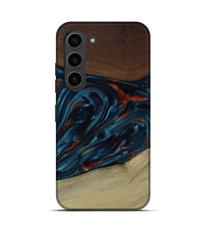 Galaxy S23 Wood Live Edge Phone Case - Abel (Teal & Gold, 817842)