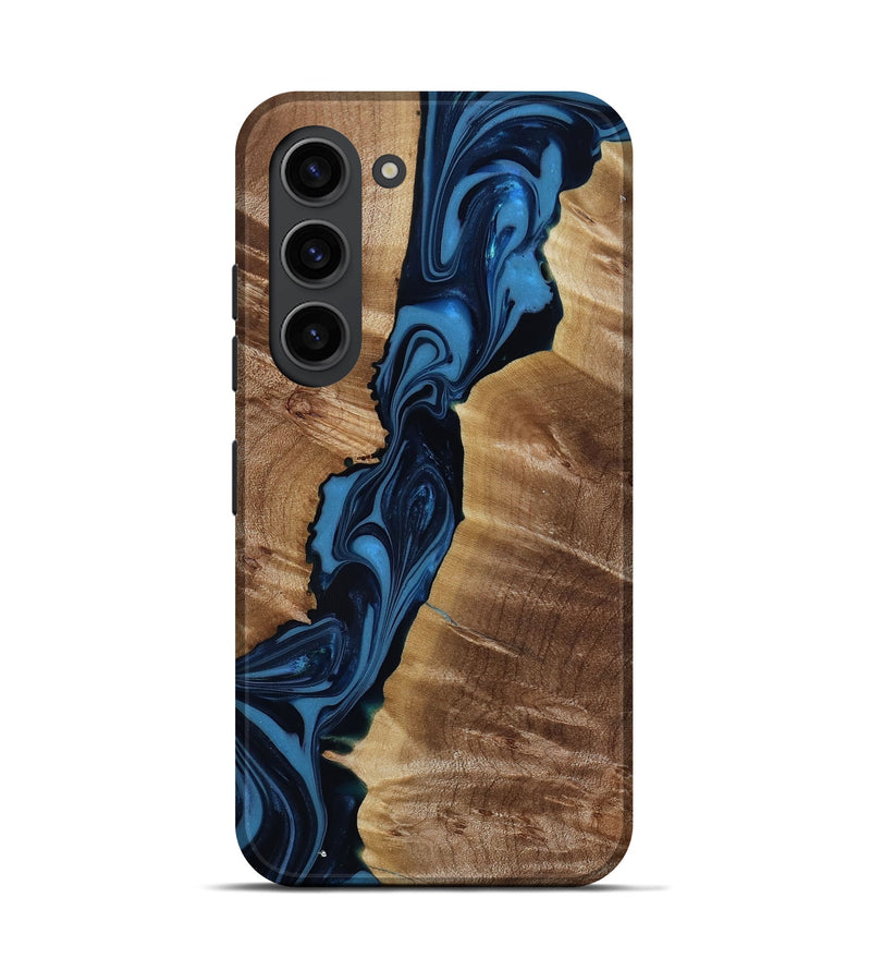 Galaxy S23 Wood Live Edge Phone Case - Darci (Blue, 817849)