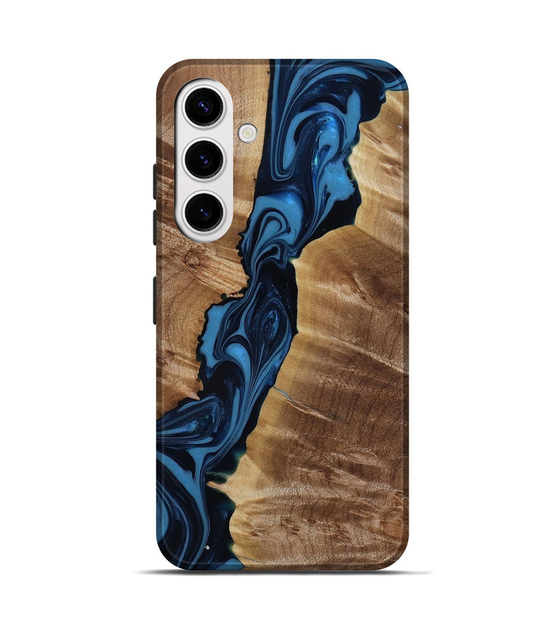 Galaxy S25 Wood Live Edge Phone Case - Darci (Blue, 817849)