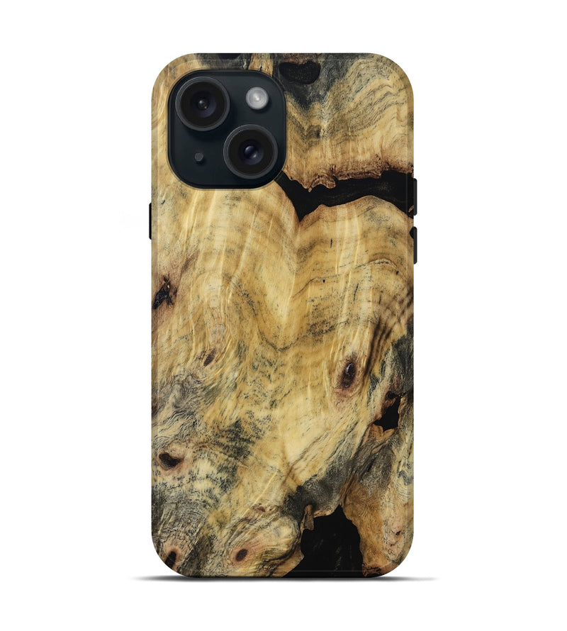 iPhone 15 Wood Live Edge Phone Case - Thomas (Wood Burl, 817852)