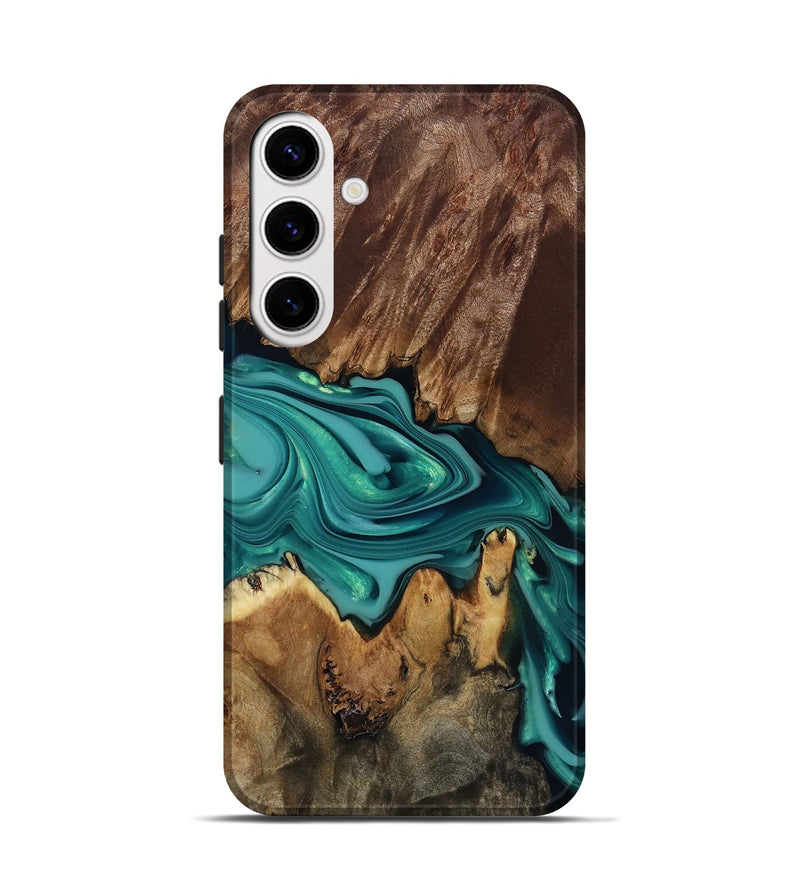Galaxy S25 Wood Live Edge Phone Case - Norma (Green, 817854)