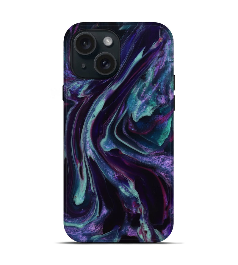 iPhone 15 ResinArt Live Edge Phone Case - Ainhoa (Purple, 817856)