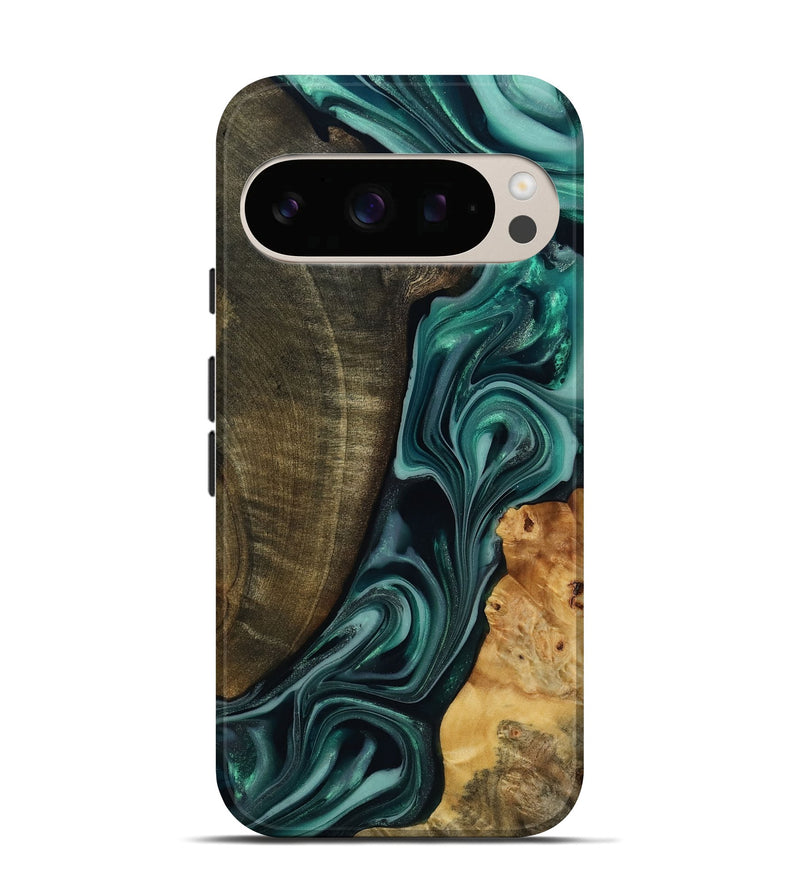 Pixel 10 Pro Wood Live Edge Phone Case - Jared (Green, 817860)