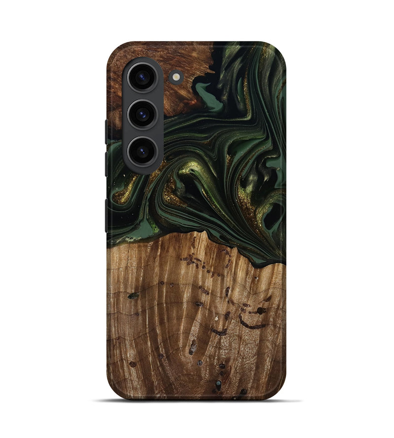 Galaxy S23 Wood Live Edge Phone Case - Alonzo (Green, 817861)